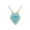 New Arrivals Natural Amazonite Blue Gemstone Faceted Drop Point Pendant Jewelry Connector Real Stone Chain Necklace for Gift – Image 6