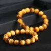 12mm Diameter Gold Precious Stones Tiger Eye Bracelet 10mm Natural Nice Golden Tiger Eye Gemstone Beads Stretch Bracelets