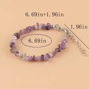 Natural 7 Chakra Crystal Stone Bracelets for Men Women  Stainless Steel Chains Amethyst Jade Turquoise Chipped Gemstone Bracelet