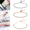 Fashion Shiny Crystal Push-pull Bracelet Light Luxury Micro-inlaid Zircon Bracelet Women's Simple Adjustable Jewelry – Image 3