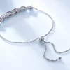 UMCHO 925 Sterling Silver Nano Sapphire Gemstone Chain Bracelet Trendy Geometric Jewelry Women Rhodium Engagement Anniversary – Image 2