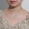 KN1710 Silver Jewelry Trend Simple North Star Clavicle Chain 925 Sterling Silver Gemstone Sky Blue Topaz Pendant Necklace – Image 2
