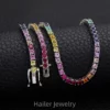 3mm Round Synthetic Sapphire rainbow Tennis Gemstone Necklace Multicolor Tennis Chain – Image 3