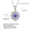Fine Jewelry 925 Sterling Silver Eye Circle Necklace Nano Sky Blue Zircon Topaz Pendant Box Chain Necklace for Girl Women – Image 5