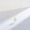 KN1710 Silver Jewelry Trend Simple North Star Clavicle Chain 925 Sterling Silver Gemstone Sky Blue Topaz Pendant Necklace – Image 5