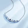 Fashion Wholesale Rainbow Series Colorful Sterling Silver Chain CZ Baroque Emerald Ruby Sapphire Beaded Necklace for Women – Image 4