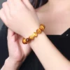 12mm Diameter Gold Precious Stones Tiger Eye Bracelet 10mm Natural Nice Golden Tiger Eye Gemstone Beads Stretch Bracelets – Image 2