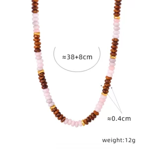 Factory Light Luxury High-end Natural Amazonite tiger Eye Stone Handmade Beaded Necklace Jewelry for Women