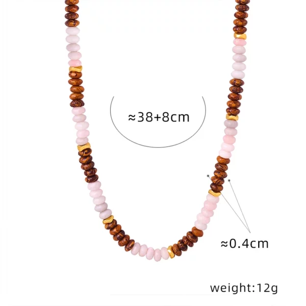 Factory Light Luxury High-end Natural Amazonite tiger Eye Stone Handmade Beaded Necklace Jewelry for Women