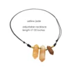 Natural Amazonite Moonstone Amethyst Pencil Shape Point 3 Stones Pendant Necklace Adjustable Rope Leather Chain for Men Women – Image 4