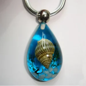 Hot Selling Seashore Tourism Real Starfish Conch Sea Amber Trinket Pendant Key Chain