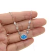 Promotion Blue Fire Opal Gemstone Cz Statement Link Chain Luxury Summer Women Jewelry Stock Opal European Necklace – Image 4