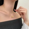 Dylam Exquisite Fine Jewelry Women 18K Gold Plated Sterling Silver Link Chain 5A Cubic Zirconia Topaz Bee Pendant Necklaces – Image 2