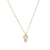 High Quality Fire Opal Clear Sparking CZ Stone 100% 925 Sterling Silver Round Pendant Delicate Thin Silver Chain Necklace – Image 5