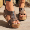 Summer Zipper Wedges Sandals Women's Lightweight Height Increasing Shoes Fashion Casual Sandals – Image 7