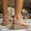 Summer Zipper Wedges Sandals Women's Lightweight Height Increasing Shoes Fashion Casual Sandals – Image 8