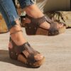 Summer Zipper Wedges Sandals Women's Lightweight Height Increasing Shoes Fashion Casual Sandals – Image 6